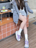 达芙妮（DAPHNE）老爹鞋女款2025爆款春季透气鞋子女厚底增高女鞋榴莲底轮胎跑步鞋 米紫色【5.5CM榴莲底】 37 实拍图
