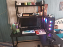 久丞家具转角电脑桌学生家用书桌双人书架一体组合桌卧室拐角L型电竞桌子 【书架款16mm桌面】黑色右转角 140x100x74cm 实拍图