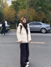 安踏（ANTA）速暖羽绒服丨四防保暖鸭绒外套女冬季宽松休闲运动棉服面包服上衣 香草米白-2 L (女170) 实拍图
