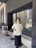 艾珠儿（Aizhuer）大毛领派克服羽绒棉服女冬季新款工装连帽加厚保暖棉袄棉衣外套潮 米白色 M （建议100-110斤） 实拍图