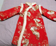 罗蒙女童红色旗袍加绒新年拜年服连衣裙新中式儿童过年演出服 红色150 实拍图