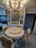 尚华仕欧式餐桌实木圆桌欧美风带转盘圆形西式餐厅桌子大理石餐桌椅组合 1.3米大理石圆桌【送转盘】 单桌 实拍图