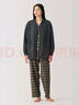 无印良品（MUJI）女式抓绒开衫 女士睡衣上衣可外穿外套 单件家居服秋冬长袖女装 炭灰色 M（160/84A） 实拍图