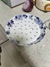 金岚玉唐山骨瓷8英寸饺子沥水双层盘陶瓷水饺盘深盘菜盘圆形托盘 青之花集-8英寸沥水盘 1个 8英寸 实拍图