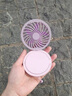 纽曼（Newmine）手持风扇化妆镜风扇 随身便携迷你折叠小风扇轻音低噪桌面宿舍外出风扇化妆镜+补光灯 紫色 实拍图