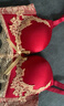 浪莎红色内衣女文胸本命年加厚杯小胸大胸结婚属马年宫廷风骐骥胸罩套 实拍图