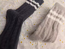 哆温宓袜子女秋冬季保暖中筒袜加绒加厚毛绒袜条纹长袜不掉毛睡眠月子袜 4双装（黑+白+驼+咖）可备注 4双 均码 实拍图