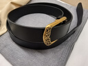 金利来（Goldlion）皮带女士真皮针扣牛皮复古潮流腰带女牛仔百搭ins风2025新款裤带 黑色【官方授权-假一罚十】 110cm 实拍图