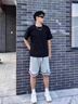 纯棉短袖t恤男夏季新款美式潮牌宽松半袖港风男生体恤纯色打底衫 黑色D08 L 实拍图