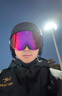 南恩NANDN滑雪镜护目镜女雪地滑雪眼镜透气高清防雾翻盖男滑雪镜 白框极光绿 实拍图