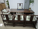 昌大圭实木茶桌椅组合老榆木茶桌办公室茶台茶桌带茶盘烧水壶一体喝茶桌 榆木茶桌1.8米+1主+4客+1边几 实拍图