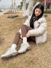 迈乐（Merrell）官方店男女款户外登山徒步鞋减震MOAB 3迈越者轻量防滑耐磨透气 J035894白灰米（女） 36 实拍图