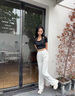 千鹅湖胖妹妹夏季冰丝阔腿裤女2025新款高腰垂感显瘦休闲直筒拖地 乳白色 薄款 【冰丝香蕉裤】有口袋 XL 建议【115-130斤】 实拍图