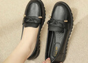 宜驰（EGCHI）女鞋通勤头层牛皮套脚单鞋白领工作妈妈休闲鞋 H77012 黑色 40 实拍图