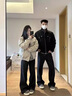 NYING雾面pu皮衣外套男25春秋季新款美式潮牌潮牌复古宽松立领工装夹克 JK306灰色 XL (130-150斤) 实拍图