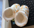 十月结晶新生儿脚套夹棉秋冬男女宝宝护脚套0-12个月婴儿软底鞋子 温柔草莓橙 6-12个月 实拍图