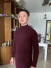 浪莎恒温37℃双面德绒中低领发热恒温保暖内衣男士加绒加厚套装秋衣秋 德绒-中领黑色[上衣加裤子] L [建议110-130斤] 实拍图