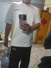 曼迪尚潮牌短袖港风新款字母印花打底衫男士五分袖T恤圆领情侣衫 酷派网批-T51白色 L 【100-120斤】 实拍图