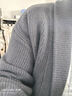 孜茜羊毛衫开衫女复古女装100%纯羊毛翻领加厚毛衣宽松外套针织衫 灰色 XL 实拍图