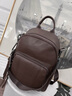 viney牛皮双肩包女休闲时尚背包轻便出行旅行包背包大容量学生电脑书包 【咖啡色】送老婆女朋友高级感实用 实拍图