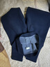 纤丝鸟男士加厚暖绒护膝裤修身羊毛贴片保暖裤 藏蓝色 M(170/95) 实拍图