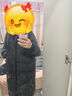 艾莱依羽绒服女温暖连帽加厚长款休闲廓形鸭绒保暖冬外套 炭黑M 实拍图