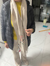 达芬奇密码围巾女士高档刺绣纯羊毛秋冬新品围脖百搭披肩妈妈生日送长辈礼物 清雅如兰 紫本 实拍图