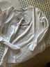 真维斯（JEANSWEST）长袖T恤女春夏纯棉正肩柔软亲肤内搭印花百搭打底上衣女白色XL 实拍图