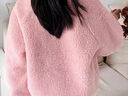 盖璞【大小童同款】男女童仿羊羔绒加厚卫衣上衣646064 粉色 160 cm (14-15岁) 亚洲尺码 实拍图