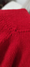 金菊【100%绵羊毛】秋冬高领堆堆领长袖打底毛衣女式羊毛衫 红色 L  实拍图