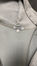 真维斯（Jeanswest）卫衣女春秋季新款外套女开衫连帽情侣男女装上衣服小个子休闲宽松 加绒 麻灰 纯色 S 实拍图