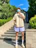 真维斯（Jeanswest）复古短袖t恤男夏季新款宽松透气纯棉圆领上衣青少年潮牌重磅半袖 杏色 枫树叶_K 2XL 实拍图