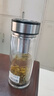 万象（WANXIANG）双层玻璃杯大容量高颜值简约商务泡茶杯带盖高硼硅玻璃杯车载便携 V49RL-钛黑亮 480ml 实拍图