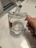 玻璃杯牛奶杯儿童早餐杯带盖勺可爱水杯学生咖啡杯 可爱小熊+PS盖+玻璃吸管 350ml 实拍图