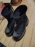 ZHR短靴女粗高跟加绒弹力瘦瘦袜靴女英伦风增高加绒女靴EH136A黑色38 实拍图