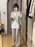 妈妈本色孕妇套装春秋冬装2025新款时尚洋气慵懒风针织时髦宽松上衣两件套 杏色套装 L 实拍图