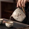 瓷牌茗茶具汝窑茶具套装家用高档陶瓷开片泡茶壶盖碗茶杯整套功夫茶具 富竹提梁盖碗8杯13件+道罐洗礼盒 实拍图