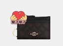 蔻驰（COACH）【品牌直供】女士经典标志便携多卡位卡包深棕色CW870 实拍图
