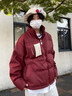 BJHG王栎鑫同款不计后果贴贴羽绒服冬季男生潮牌美式外套宽松防寒服女 莎酱红 L （150-170斤） 实拍图