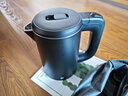 健浩 KH826旅行电热水壶保温小型自动烧水壶 便携式迷你宿舍电热壶 旅行迷你便携电热水壶欧洲日本用 KH826黑色 0.6L 实拍图