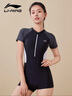 李宁（LI-NING）泳衣女连体平角游泳衣女士运动保守泳装套装63-59XL 实拍图