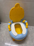 海豚星儿童马桶坐便器男小孩女宝宝婴幼儿专用训练厕所家用大便桶尿盆凳 加高加大款黄色PVC垫 +刷 实拍图