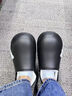 洁丽雅防水棉拖鞋男士秋冬季家居室内防滑防臭保暖踩屎感全包跟棉鞋女款 黑白 44-45 【适合43-44码】 实拍图