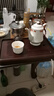 赏福茶盘家用轻奢现代小型沥储水式茶台功夫茶具竹茶盘简约托盘 黑檀色大号竹制盘【胡桃色】 【尺寸看图标注】 实拍图