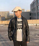 花花公子（PLAYBOY）皮衣外套男士2025春秋季韩版男士潮流修身机车男帅气立领工装夹克 609A黑色常规 XL 实拍图