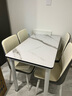 采葛轻奢钢化玻璃餐桌椅组合简约小户型家用吃饭桌子现代客餐厅出租屋 白玻黑面白架配4把白灰软椅 100厘米 长100宽60高75 实拍图