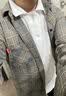 POUM格子衬衫外套男士春秋款长袖休闲衬衣男装潮牌2108灰色L 实拍图