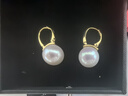 meluxe美奈 满月S925银天然淡水珍耳饰大颗粒珍珠耳环 生日礼物新年礼物 【升级礼盒款】白色12-13mm-S925银黄 实拍图
