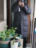 坦博尔羽绒服女士长款泡芙新国标90绒连帽冬季保暖外套530832D 黑色155 实拍图