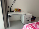 斯兰梦贝轻奢现代实木书桌卧室床头桌家用家具电脑桌伸缩白色办公学习桌子 电脑书桌【不带椅】 1000*600*760mm（不带键盘托） 实拍图